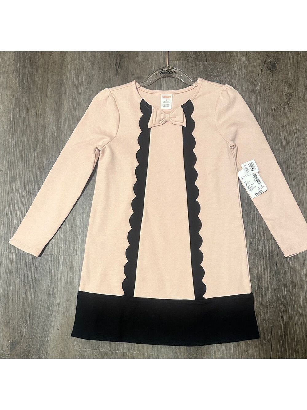 Gymboree Pink and Black Scalloped Dress size 6